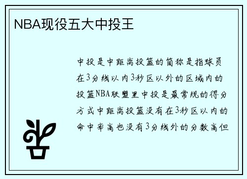 NBA现役五大中投王